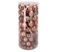 Well home set de 100 bolas de navidad color café en tubo pet con diferentes diseños y acabados