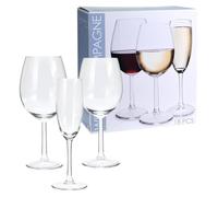 Well Home Set de 18 Copas de vino y champagne