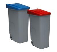 Well home set de 2 contenedores cerrados de 110l azul+rojo h.88cm