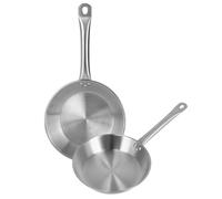 Well Home Set de 2 Sartenes Ø30Ø34cm en Acero inoxidable, Aptas para inducción y SIN antiadherente