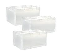 Well Home Set de 3 Cajas Industriales Transparentes 30x20x17cm en Polipropileno siendo compactas y resistentes