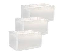 Well Home Set de 3 Cajas Industriales Transparentes 60x40x32 en Polipropileno siendo compactas y resistentes