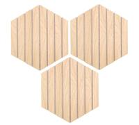 Well Home Set de 3 paneles decorativos 'Colva' Hexágono 30x26cm en MDF color Beige