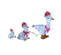Well home set de 3 patos decorativos navideños con luces led blancas y temporizador