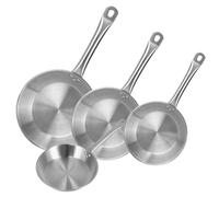 Well Home Set de 4 Sartenes Ø20Ø24Ø28Ø30cm en Acero inoxidable, Aptas para inducción y SIN antiadherente