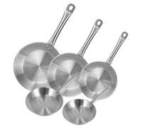 Well Home Set de 5 Sartenes Ø20Ø24Ø28Ø30Ø32cm en Acero inoxidable, Aptas para inducción y SIN antiadherente
