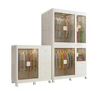 Well Home Set de Cajas de almacenaje apilables con puerta frontal, Organizador modular plegable con ruedas, Modularidad eficiente, Multiespacios, Armario plegable