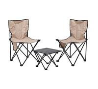 Well Home Set de Camping con 2 Sillas y 1 Mesa Plegable