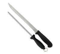 Well Home - Set de Cuchillo jamonero (Hoja 25cm) y Chaira (21cm) en Acero Inoxidable