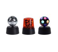 Well Home Set de luces de discoteca - Discobal, bola de espejo y luz LED giratorias - Batería AA no incluida