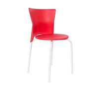 Well home - silla 'luc' roja apilable metálica h.70cm 77 cm