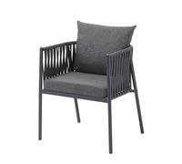 Well Home Silla 'Macka' Antracita para Exterior - Duradera, Cómoda y de Estilo Contemporáneo - 65x65x140cm