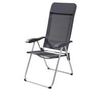 Well Home Silla Plegable de Camping/Playa 58x69x111cm Aluminio anodizado y Acero Recubierto, poliéster Gris Oscuro 2x1, Brazos 61cm