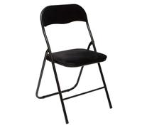 Well Home - Silla Plegable de Terciopelo Negro