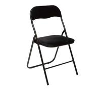 Well Home - Silla Plegable de Terciopelo Negro