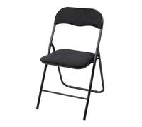 Well Home Silla Plegable Terciopelo Asiento 40x38cm, Acolchada, Estructura metálica, Negra