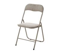 Well Home Silla Plegable Terciopelo Asiento 40x38cm, Acolchada, Estructura metálica, Beige
