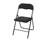 Well home silla plegable terciopelo negro asiento 40x38cm, acolchada, estructura metálica