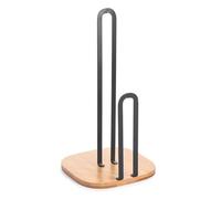 Well Home Soporte para papel de cocina en acero y bambú de estilo industrial