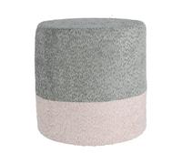 Well Home Taburete 'Boucle' Ø35cm beige con azul