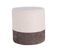 Well home taburete 'boucle' ø35cm beige con gris oscuro