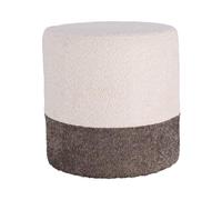 Well Home Taburete 'Boucle' Ø35cm beige con gris oscuro