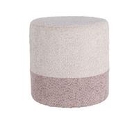 Well Home Taburete 'Boucle' Ø35cm beige con rosa claro