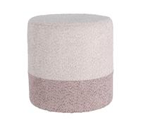 Well Home Taburete 'Boucle' Ø35cm beige con rosa claro