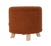 Well home taburete de almacenamiento 100% poliéster ø40x37cm de 18l color marrón