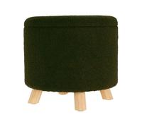 Well home taburete de almacenamiento 100% poliéster ø40x37cm de 18l color verde
