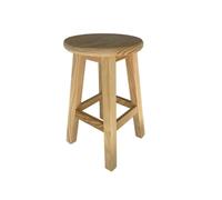 Well home taburete de madera maciza redondo en color natural 29x29x50cm