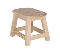 WELL HOME - Taburete OVAL grande fabricado en madera, acabado SIN barniz, 30x22x24 cm