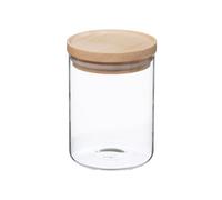 Well home - tarro de vidrio y madera, cierre hermético 600ml 15 cm