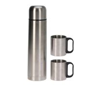 Well home termo de acero inoxidable 1l modelo bullet - incluye 2 tazas de 180ml 21 cm