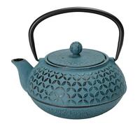 Well Home Tetera de hierro fundido azul Flower 1L, con filtro