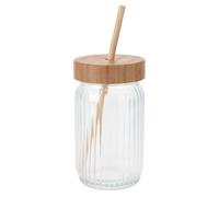 Well home vaso de cristal con tapa de bambú de 500ml