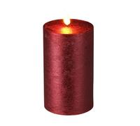 Well home vela led de cera con temporizador en color rojo metalizado ø7,5x12,5cm