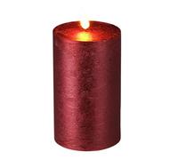 Well Home Vela LED de Cera con Temporizador en Color Rojo Metalizado Ø7,5x12,5cm