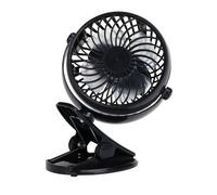 Well Home Ventilador con clip, 3 velocidades, batería 1200mAh, negro