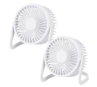 Well Home Ventilador de mesa USB Ø14,5x11,5cm en color blanco mate, set de 2
