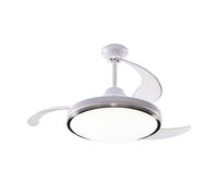 Well Home Ventilador de Techo con Luz LED Ø53x30cm - Aspas retráctiles, Silencioso, 6 Velocidades, Mando a distancia y luz regulable 3 Tonos