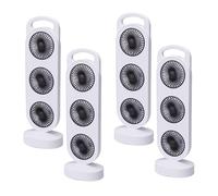 Well Home Ventilador USB, 3W, 3 velocidades, batería 1200mAh, blanco, set de 4