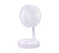 Well Home Ventilador USB plegable, Ø16,5cm, 3 velocidades, batería 1200mAh, blanco