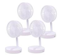 Well Home Ventilador USB plegable, Ø16,5cm, 3 velocidades, batería 1200mAh, blanco, set de 4
