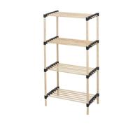 WELL HOME - Zapatero de 4 estantes en madera y metal H.92,5cm