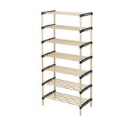 Well home - zapatero de 7 estantes en madera y metal h.110cm 56 cm