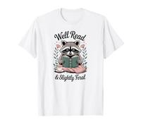 Well Read & Slightly Feral Raccoon Book Women Camiseta