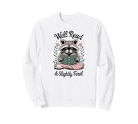 Well Read & Slightly Feral Raccoon Book Women Sudadera