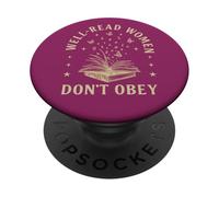Well-Read Women Don’t Obey, Libro Abierto y Mariposas PopSockets PopGrip Adhesivo