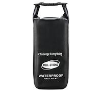 WELL-STRONG Kit de primeros auxilios impermeable, kit de emergencia para barco con contenido impermeable para pesca, kayak, barco, natación, camping, rafting, playa, color negro
